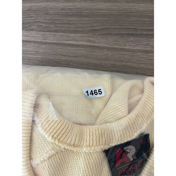 Vtg Arnold Palmer Robert Bruce V-Neck Sweater Light Yellow Men's XL Made In USA - Picture 11 of 11